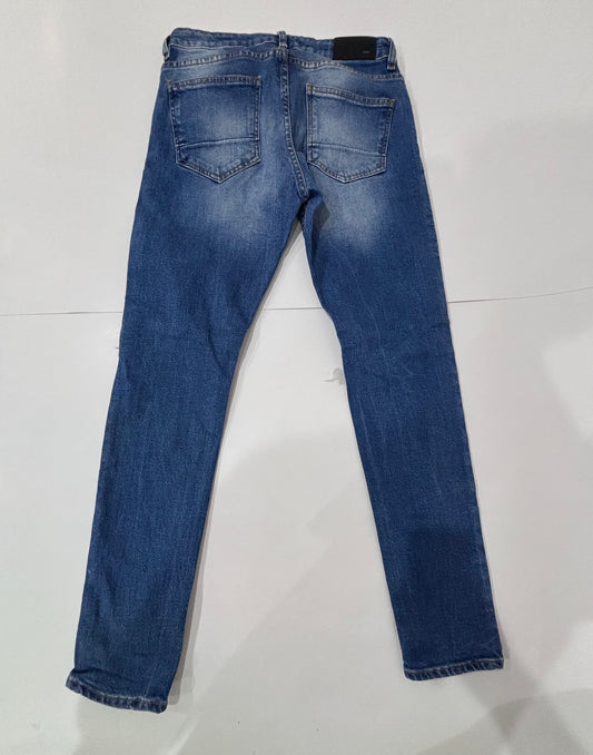 Amiri Blue Distressed Patch Jeans - image 2
