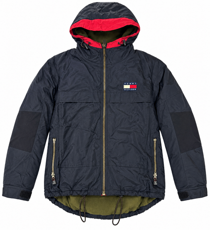 Tommy Hilfiger Mens Navy Red Hooded Jacket