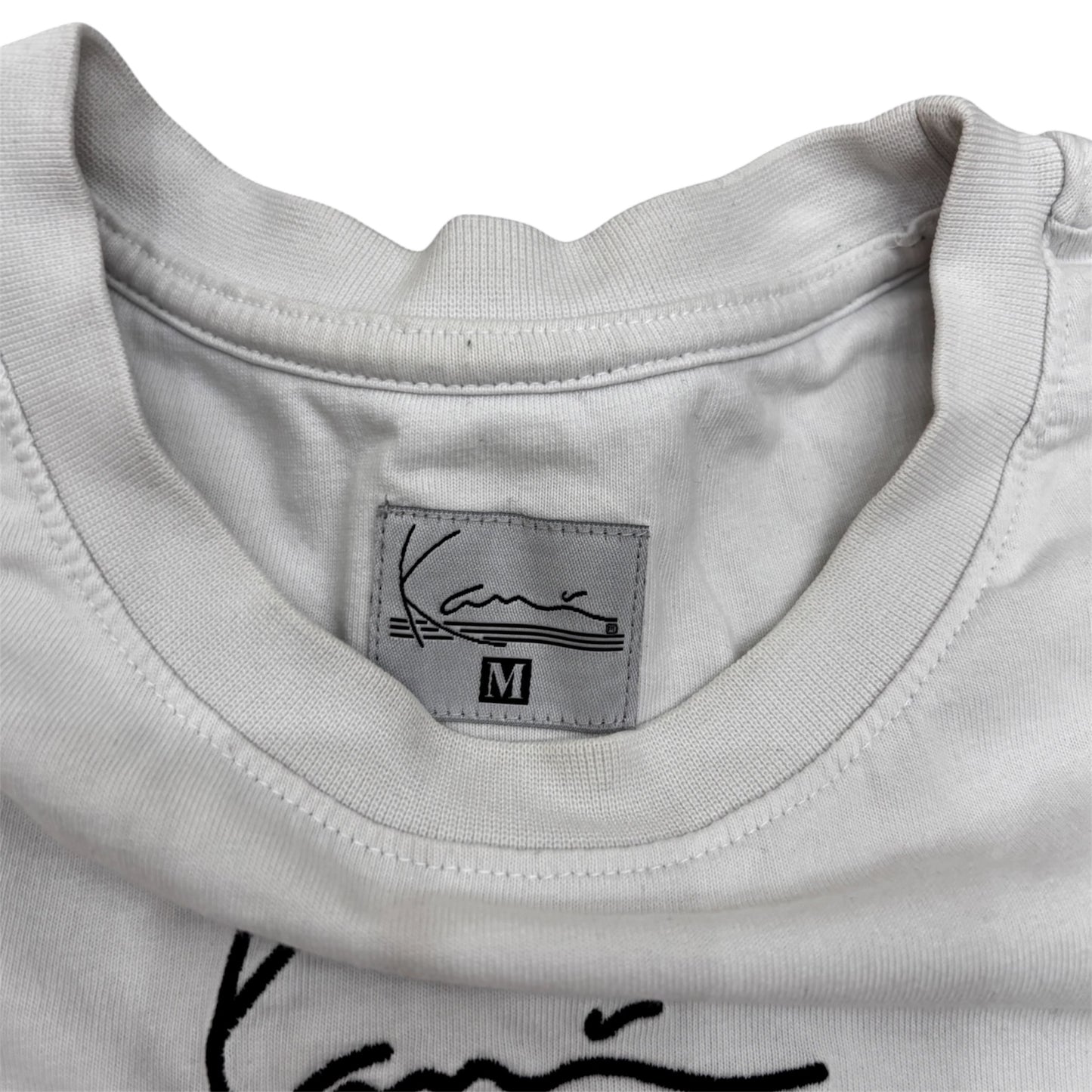Karl Kani Basic White T-Shirt Embroidered Logo Size L