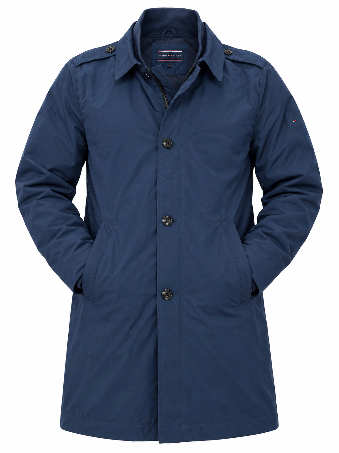 Tommy Hilfiger Men’s Navy Button-Up Coat