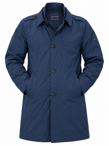 Tommy Hilfiger Men’s Navy Button-Up Coat