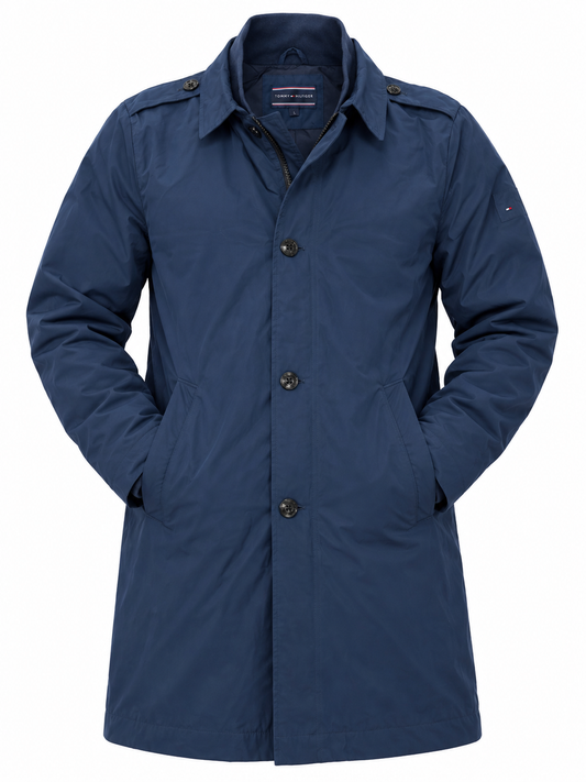 Tommy Hilfiger Men’s Navy Button-Up Coat