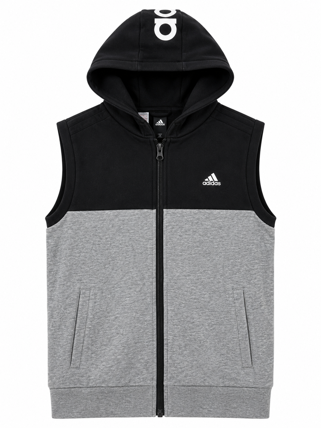 adidas Black & Grey Hooded Vest