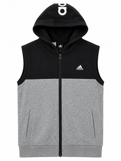 adidas Black & Grey Hooded Vest