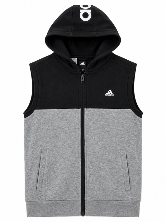 adidas Black & Grey Hooded Vest