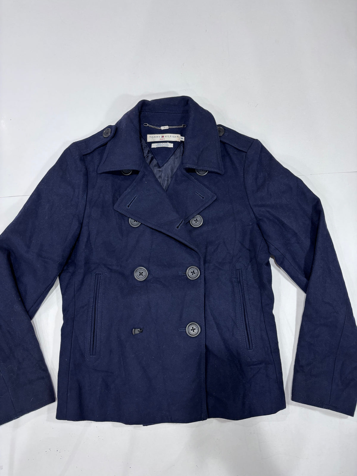 Tommy Hilfiger Women’s Navy Double-Breasted Peacoat