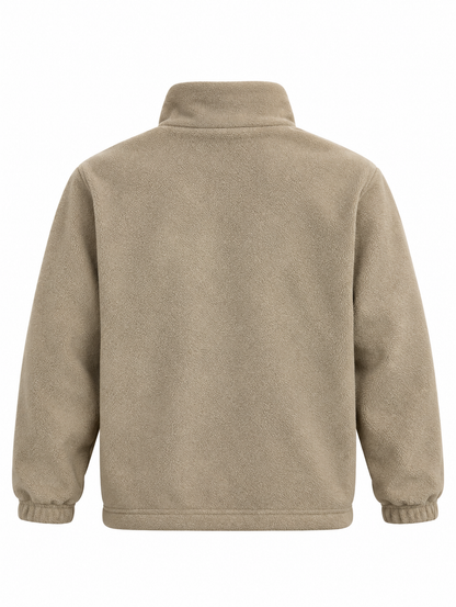Nike Beige Fleece Full-Zip Jacket - Thriftly