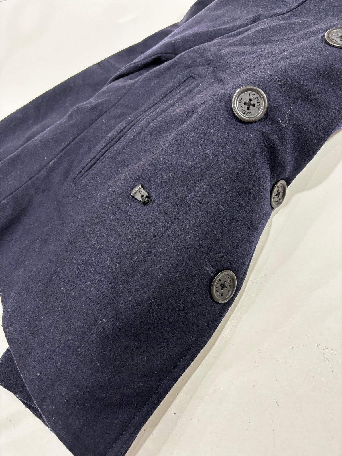 Tommy Hilfiger Women’s Navy Double-Breasted Peacoat