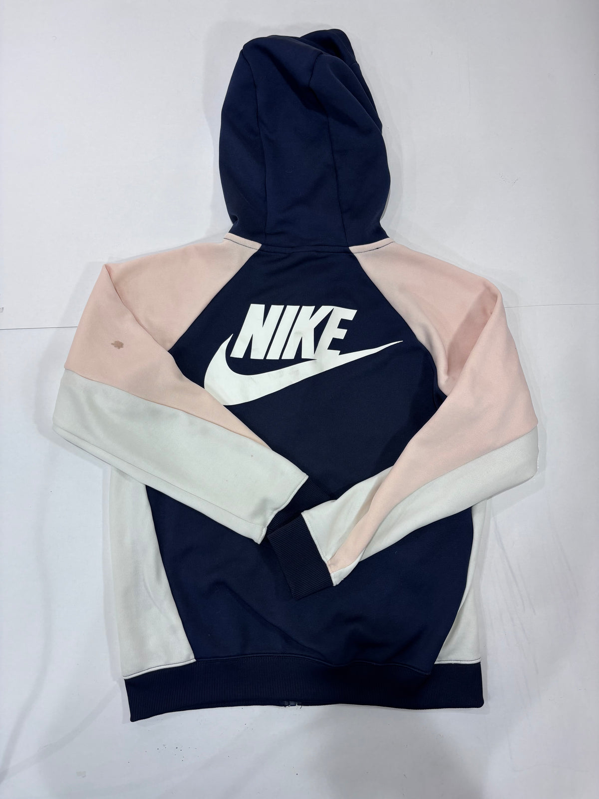 Nike Women’s Navy & Pink Zip-Up Hoodie - Thriftly