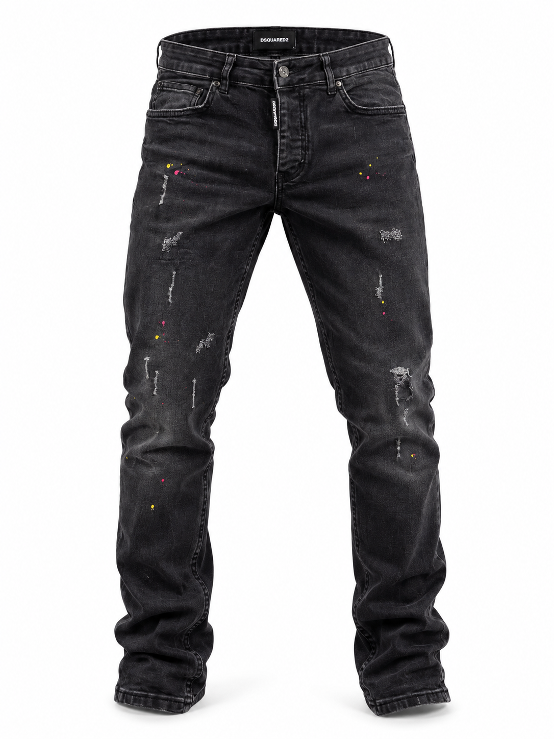Dsquared2 Black Distressed Paint-Splatter Jeans - image 1