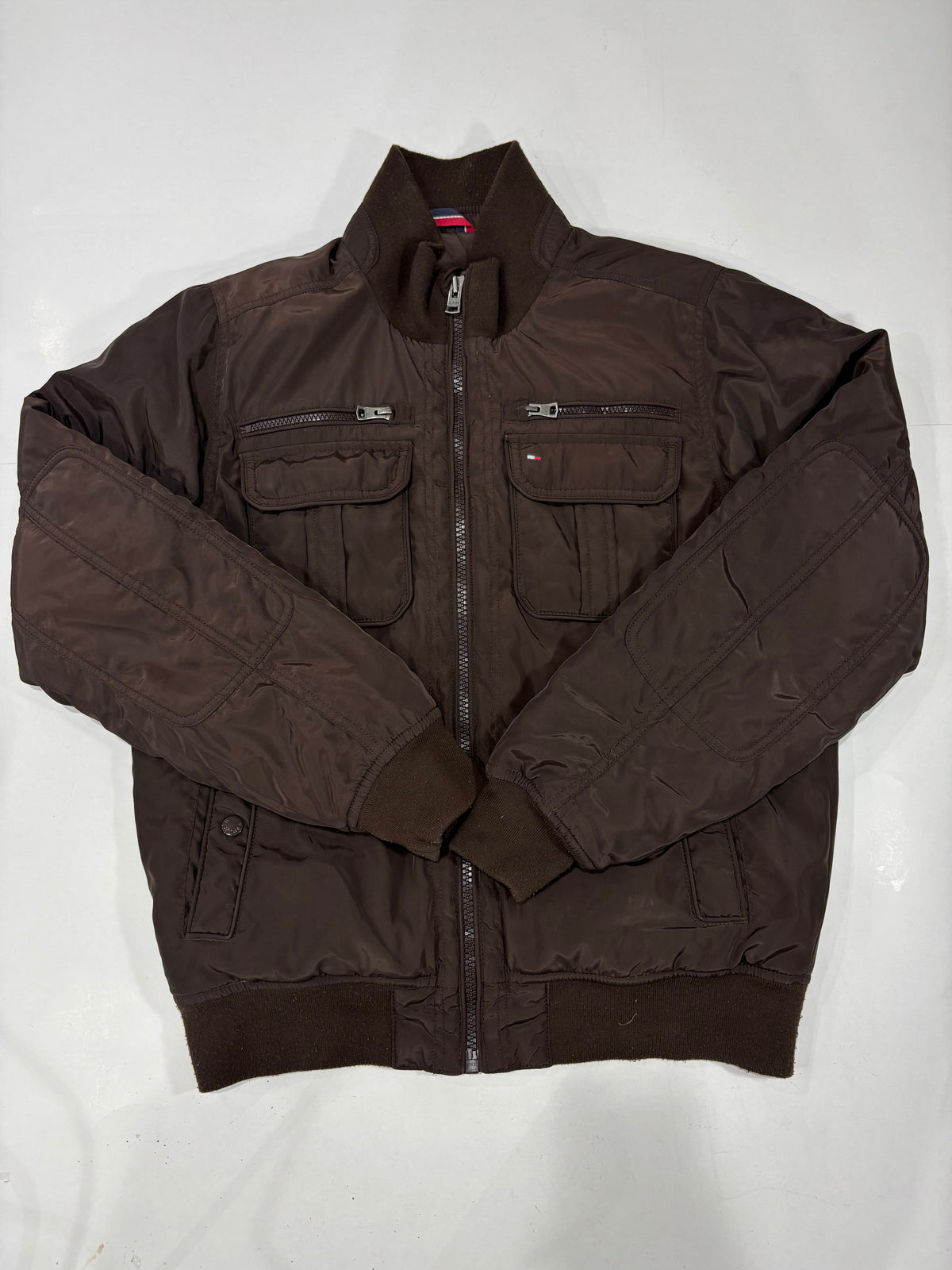 Tommy Hilfiger Brown Military Bomber Jacket - Thriftly