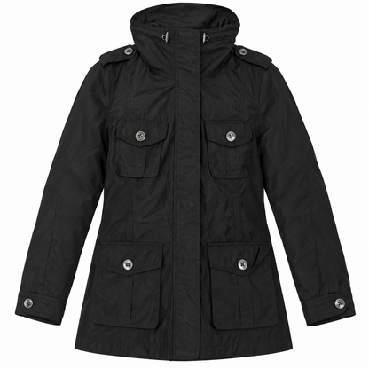 Unbranded Womens Black Hooded Utility Parka