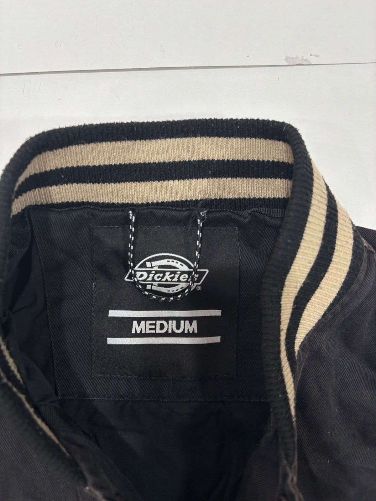 Dickies Mens Black Beige Varsity Jacket