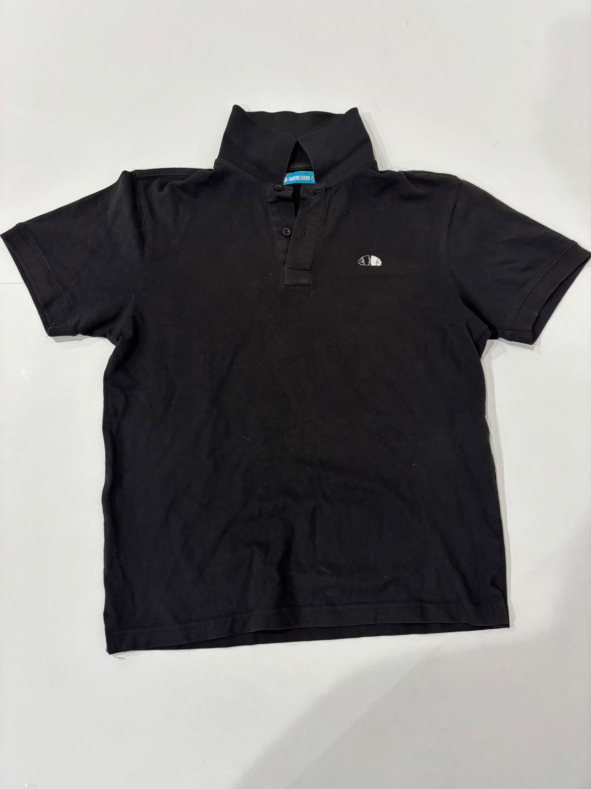Americanino Men’s Black T-Shirt Polo Classic Fit Preowned Size S