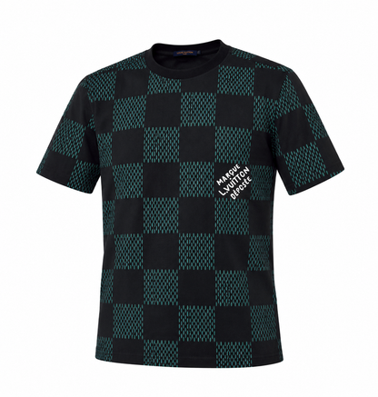 Louis Vuitton Black & Green Monogram Checker T-Shirt