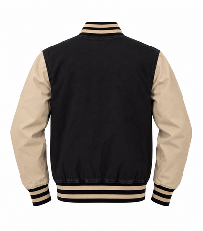Dickies Mens Black Beige Varsity Jacket