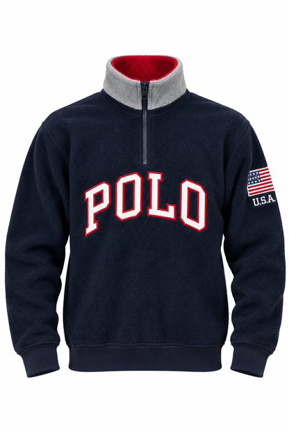 Polo Ralph Lauren U.S.A. Flag Fleece Half-Zip - Thriftly