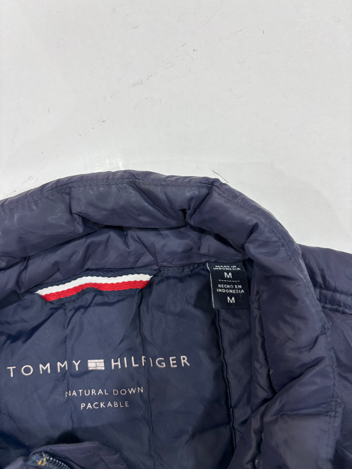 Tommy Hilfiger Mens Navy Red Quilted Puffer Jacket