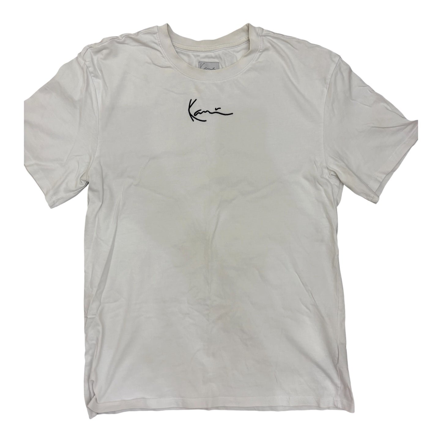 Karl Kani Basic White T-Shirt Embroidered Logo Size L