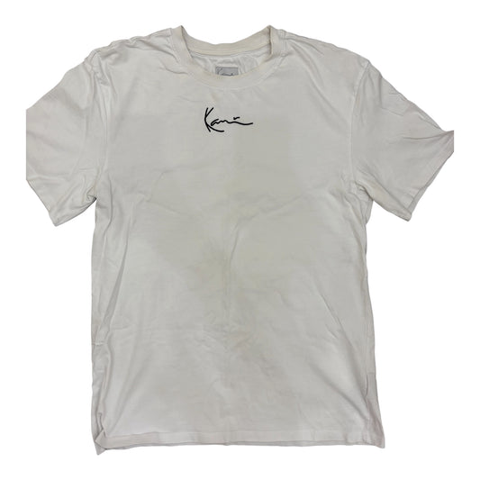 Karl Kani Basic White T-Shirt Embroidered Logo Size L