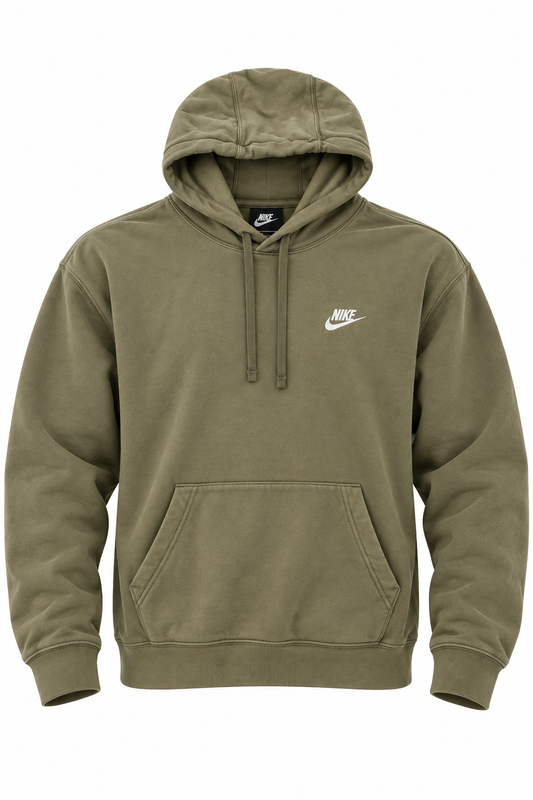 Nike Olive Green Swoosh Hoodie - Thriftly