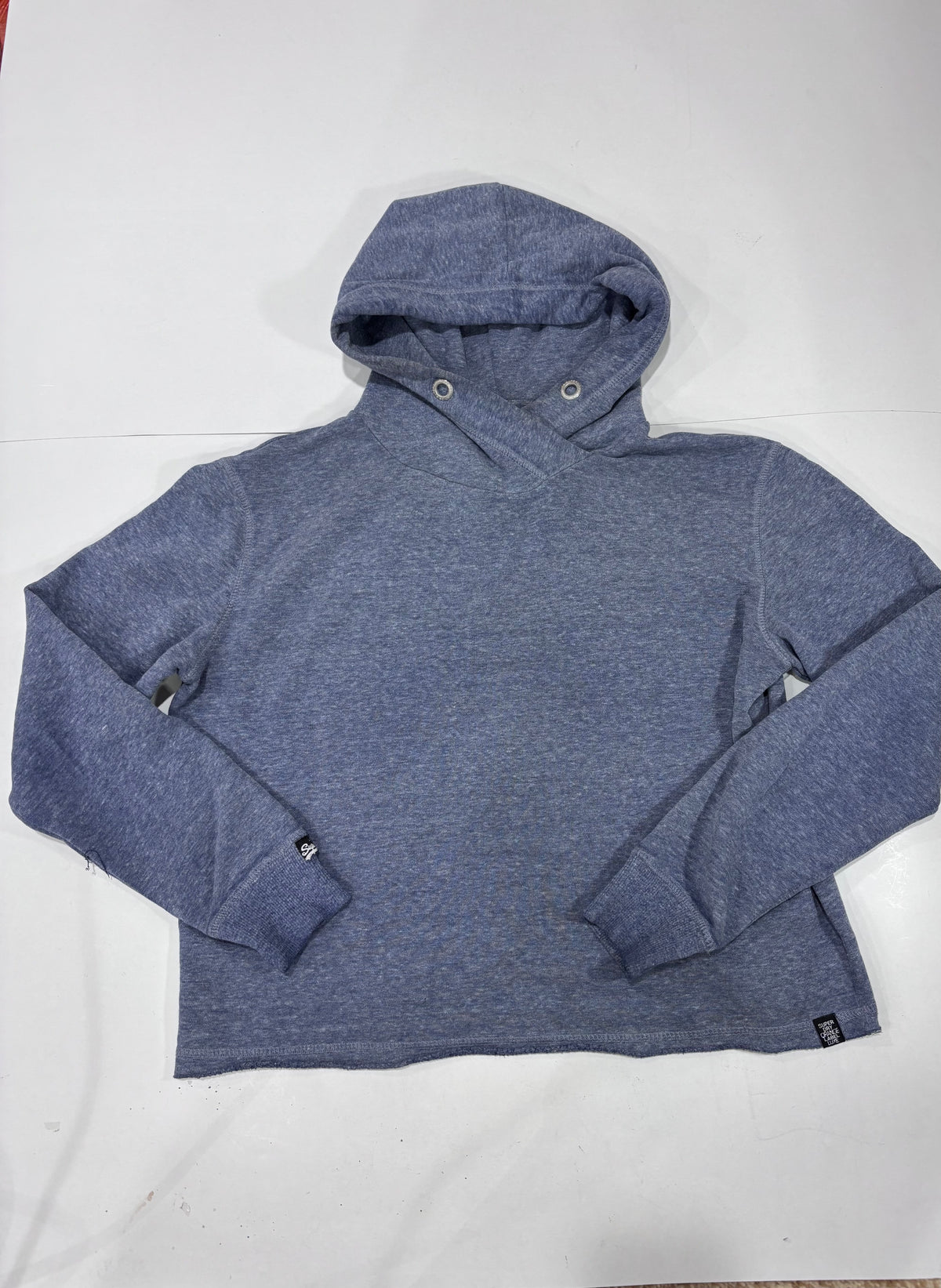 Superdry Blue Cropped Hoodie - Thriftly