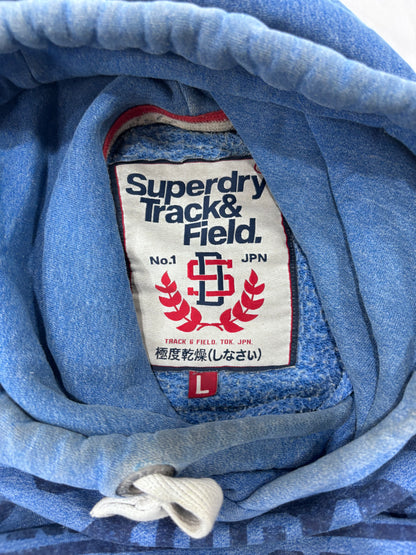 Superdry Blue Track & Field Faded Hoodie - Thriftly