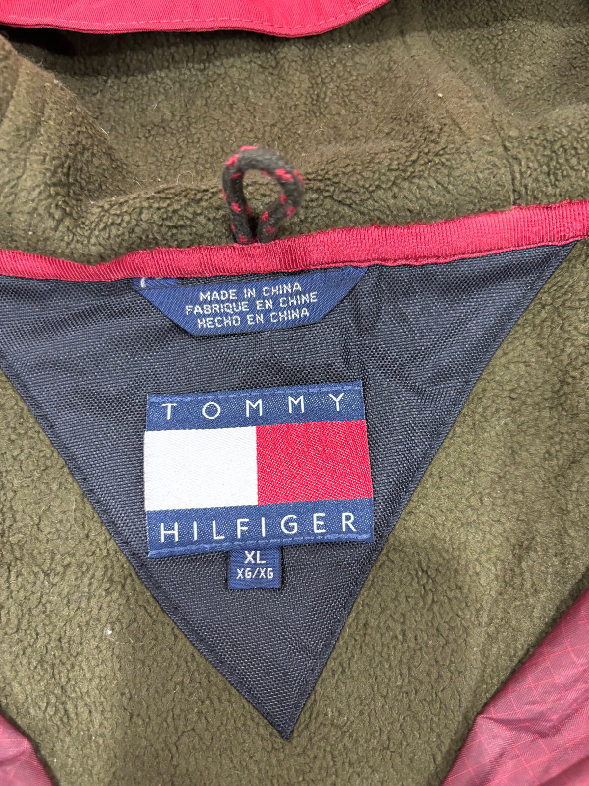 Tommy Hilfiger Mens Navy Red Hooded Jacket