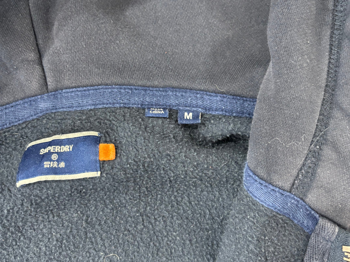 Superdry Men’s Navy Blue Full Zip Up 2000’s Vintage Preowned