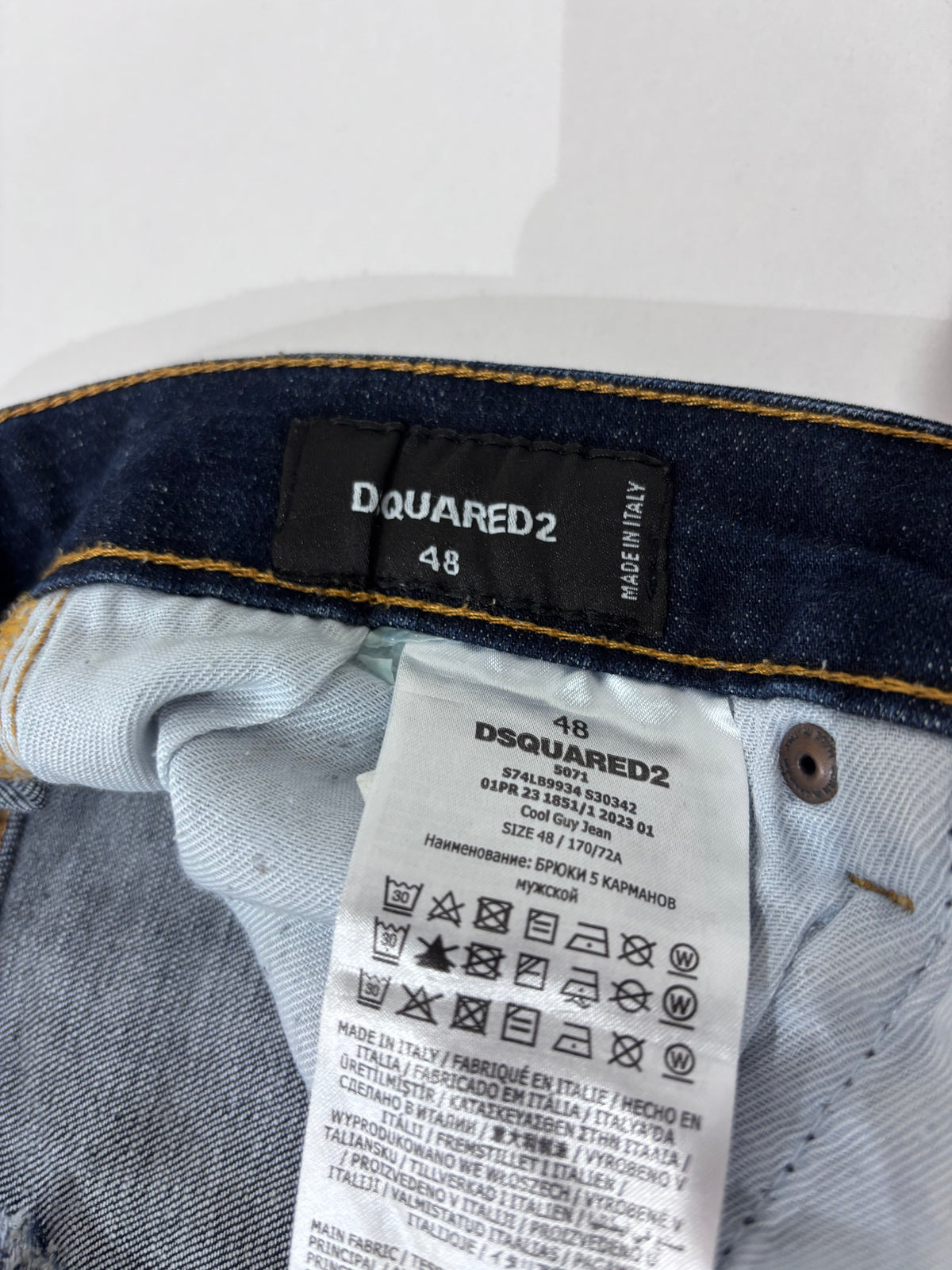 Dsquared2 Dark Blue Distressed Paint-Splatter Jeans - image 4