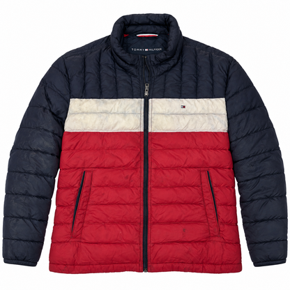 Tommy Hilfiger Mens Navy Red Quilted Puffer Jacket