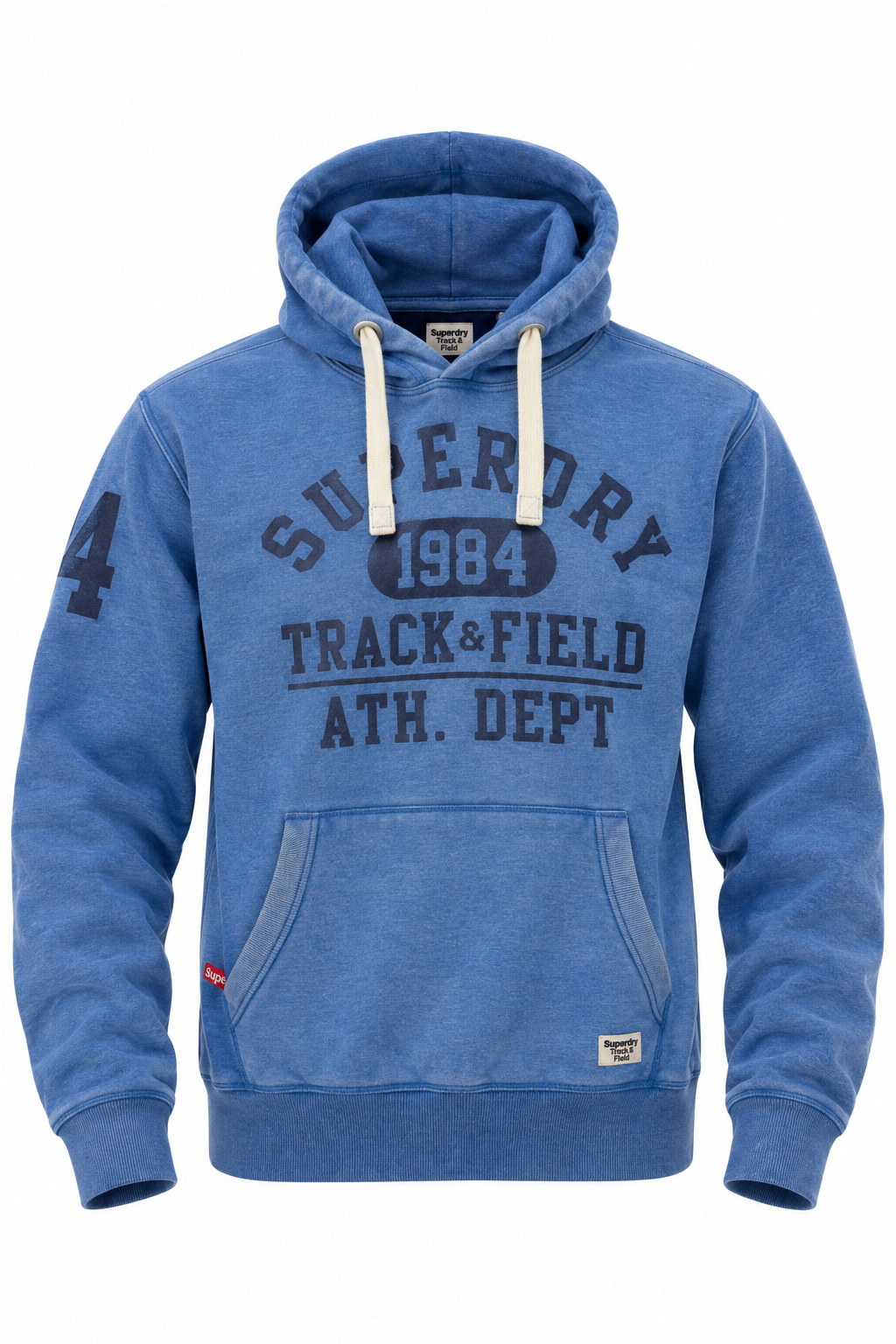 Superdry Blue Track & Field Faded Hoodie - Thriftly