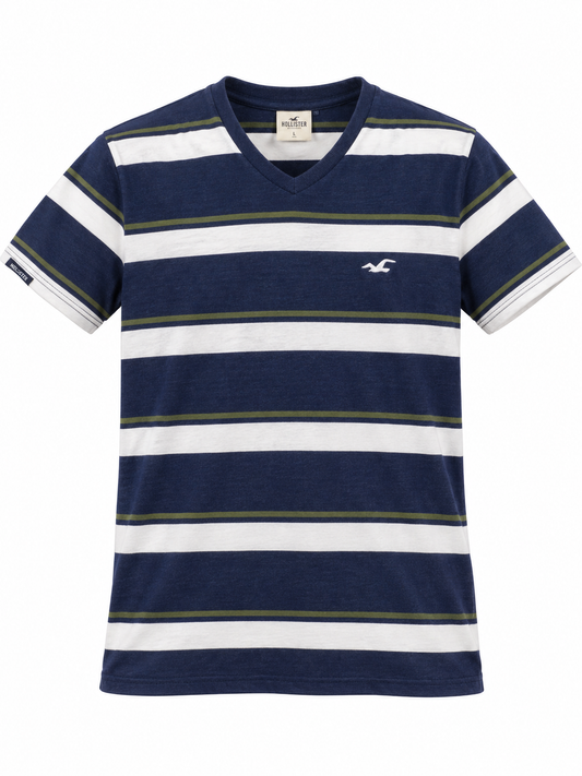 Hollister Striped V-Neck T-Shirt