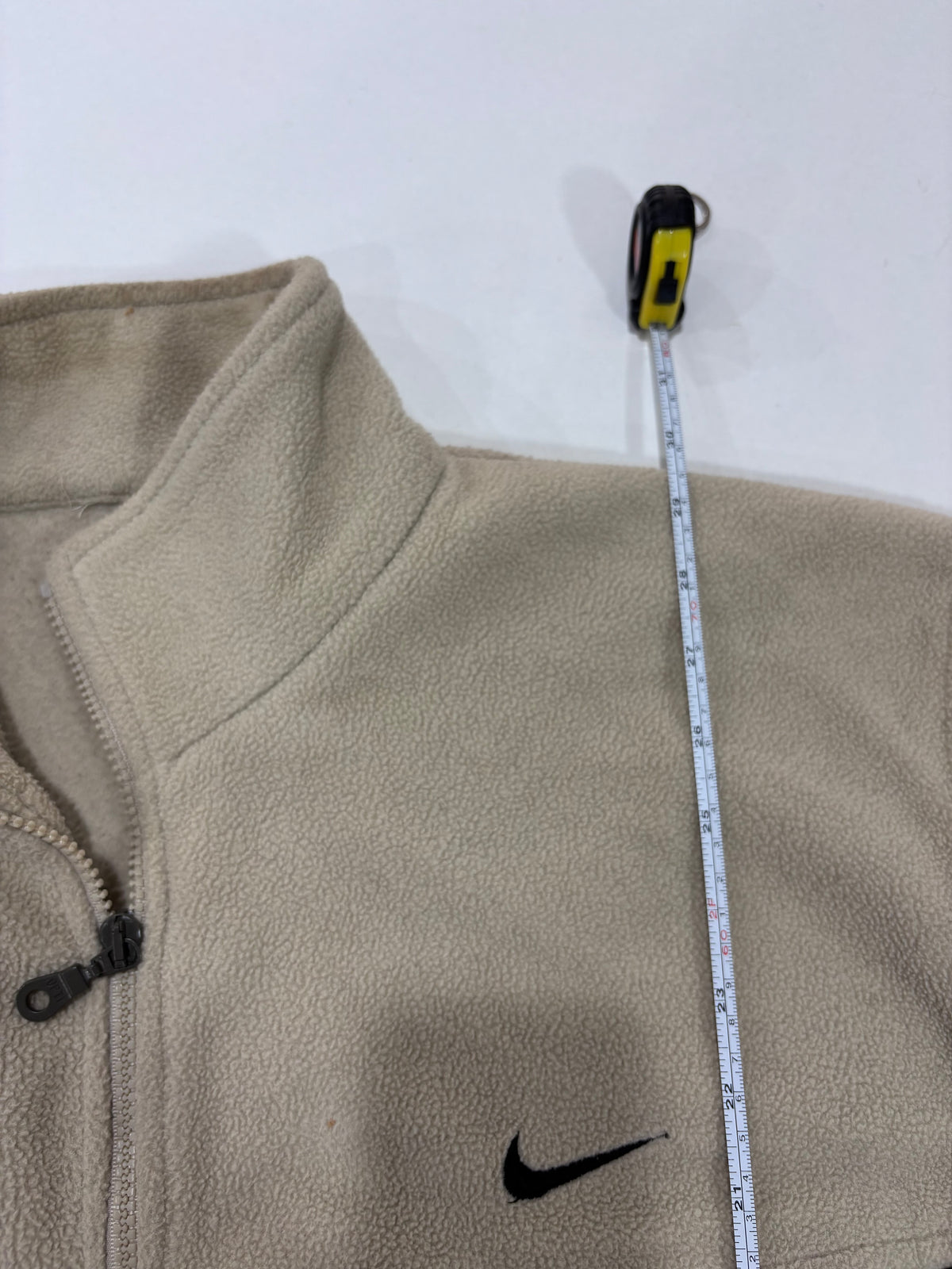 Nike Beige Fleece Full-Zip Jacket - Thriftly