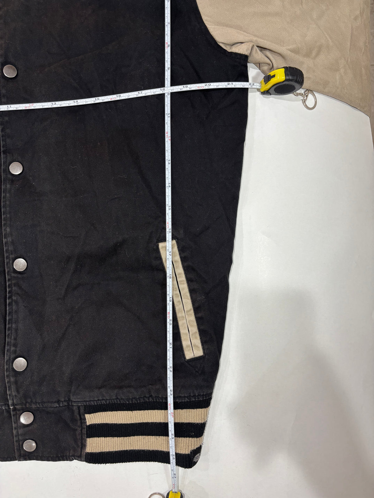 Dickies Mens Black Beige Varsity Jacket
