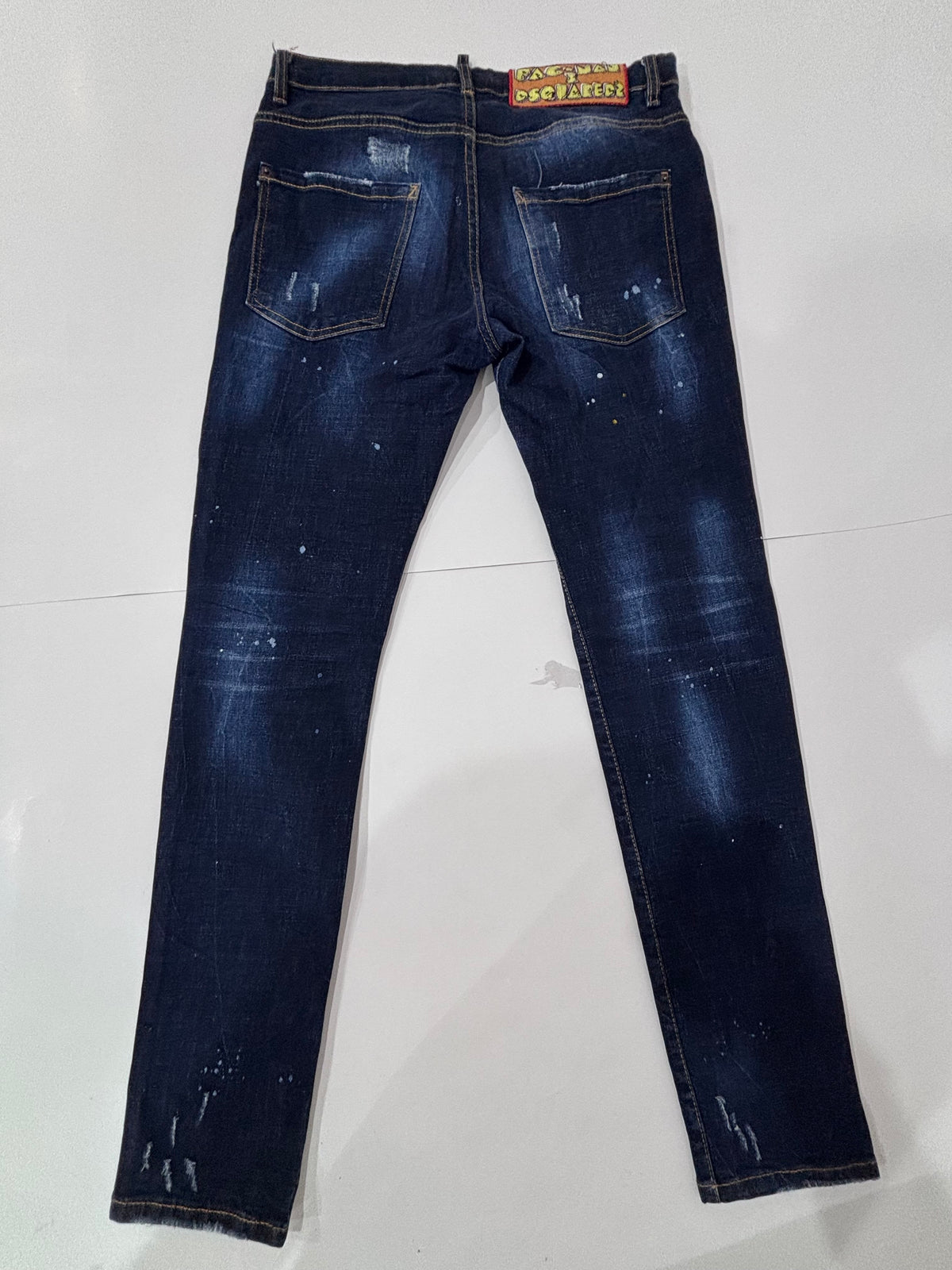 Dsquared2 Dark Blue Distressed Paint-Splatter Jeans - image 3