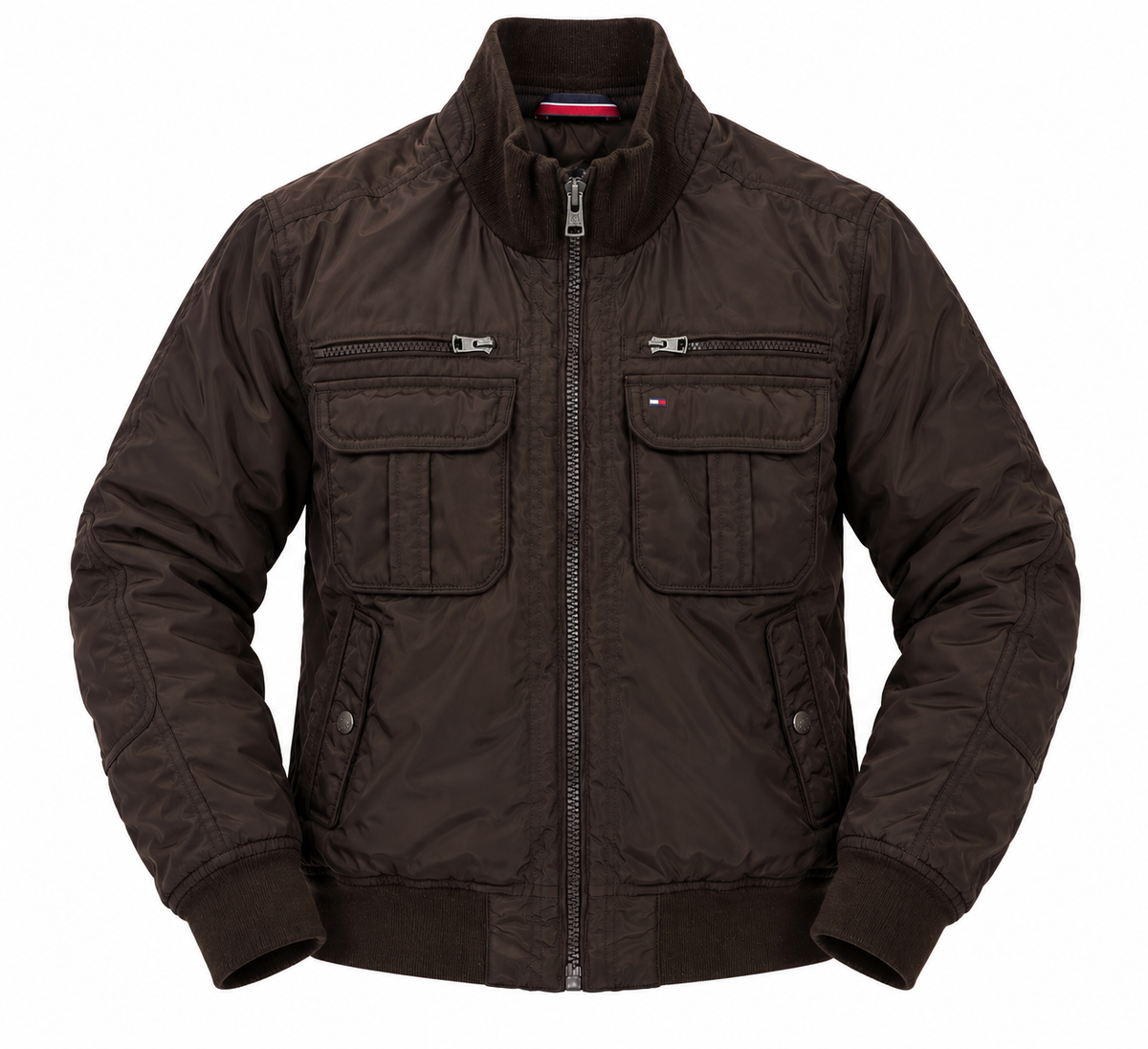 Tommy Hilfiger Brown Military Bomber Jacket - Thriftly