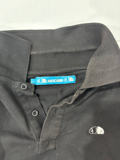 Americanino Men’s Black T-Shirt Polo Classic Fit Preowned Size S