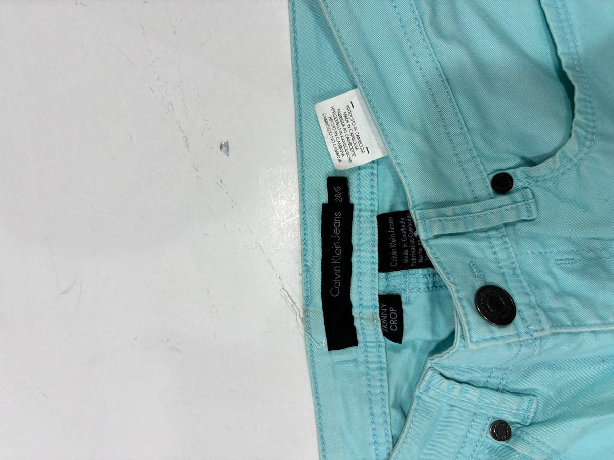 Calvin Klein Jeans Turquoise Skinny Crop Jeans