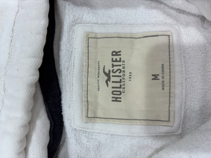 Hollister White Embroidered Full-Zip Hoodie - Thriftly