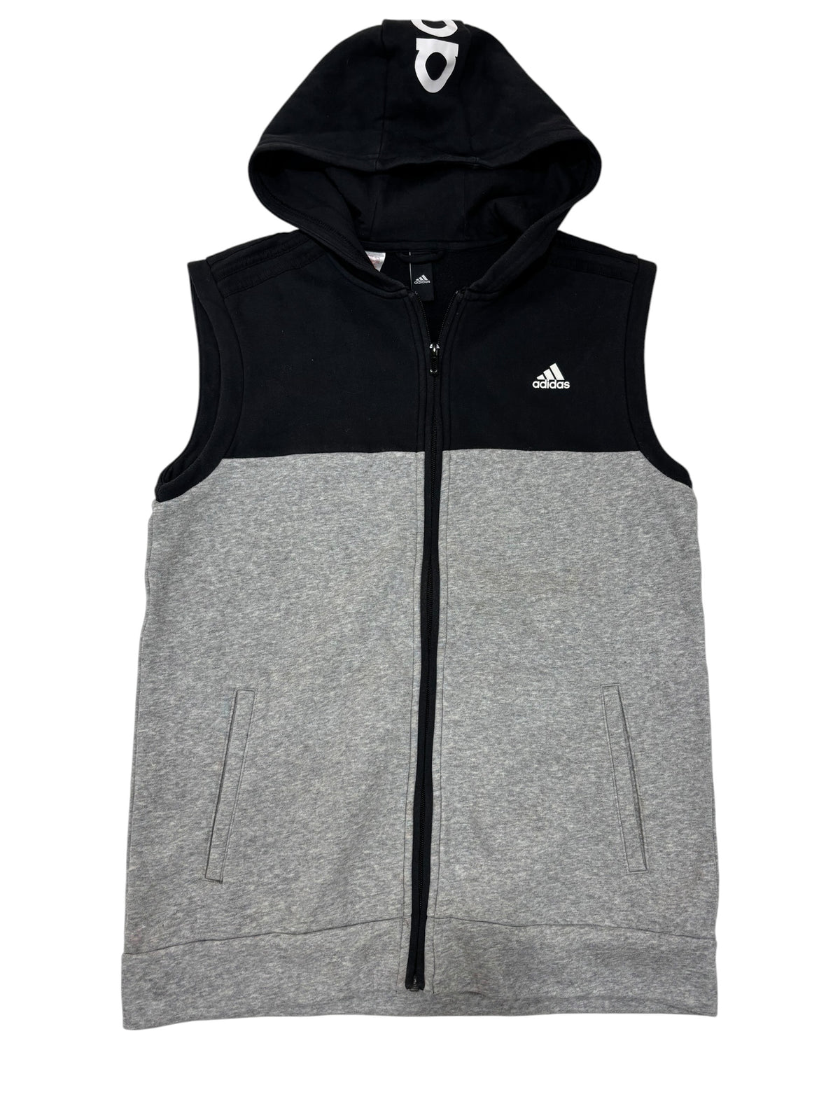 adidas Black & Grey Hooded Vest