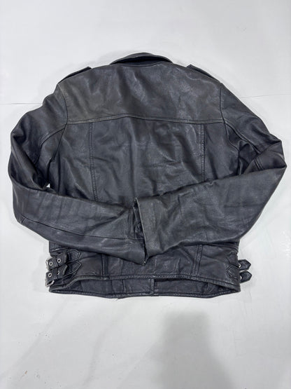 Zara Black Cropped Biker Jacket - Thriftly
