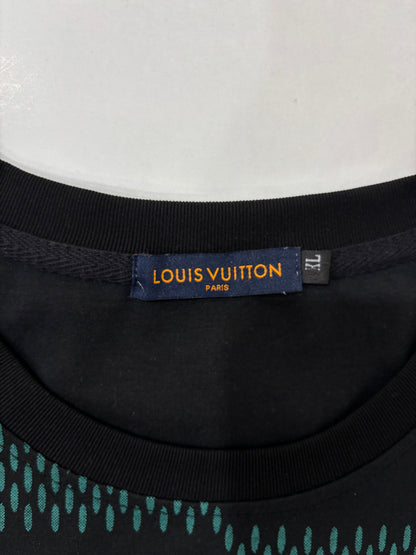 Louis Vuitton black and teal monogram checker T-shirt
