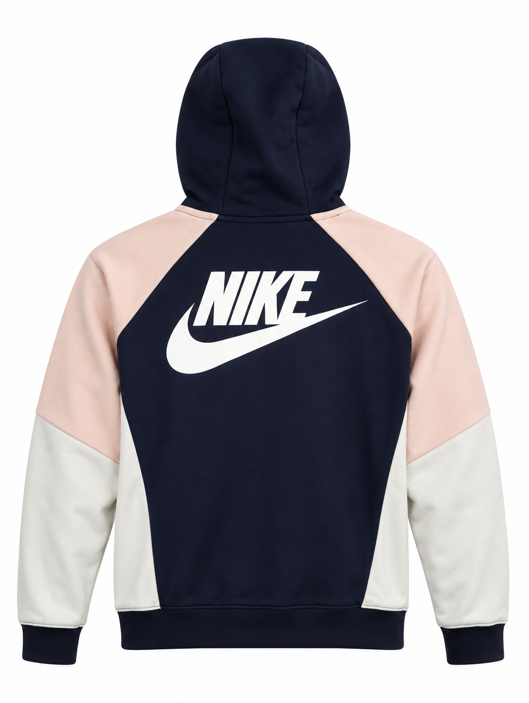 Nike Women’s Navy & Pink Zip-Up Hoodie - Thriftly