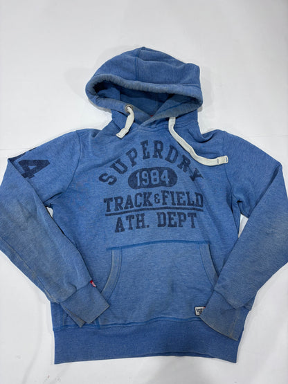 Superdry Blue Track & Field Faded Hoodie - Thriftly