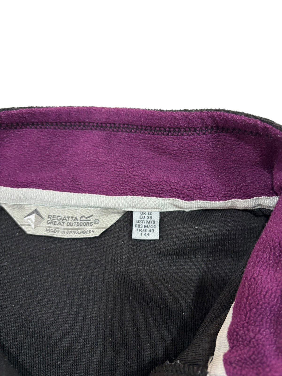 Regatta Black & Purple Quarter-Zip Fleece