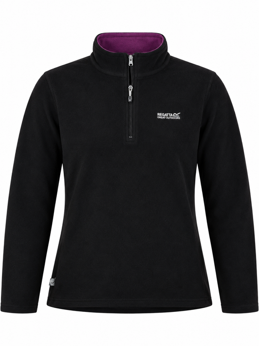 Regatta Black & Purple Quarter-Zip Fleece