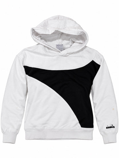 Diadora White & Black Vintage Hooded Sweatshirt