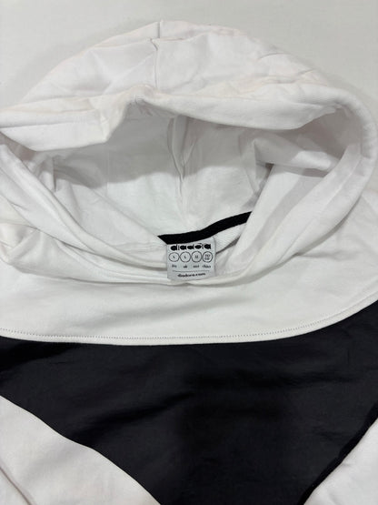 Diadora White & Black Vintage Hooded Sweatshirt