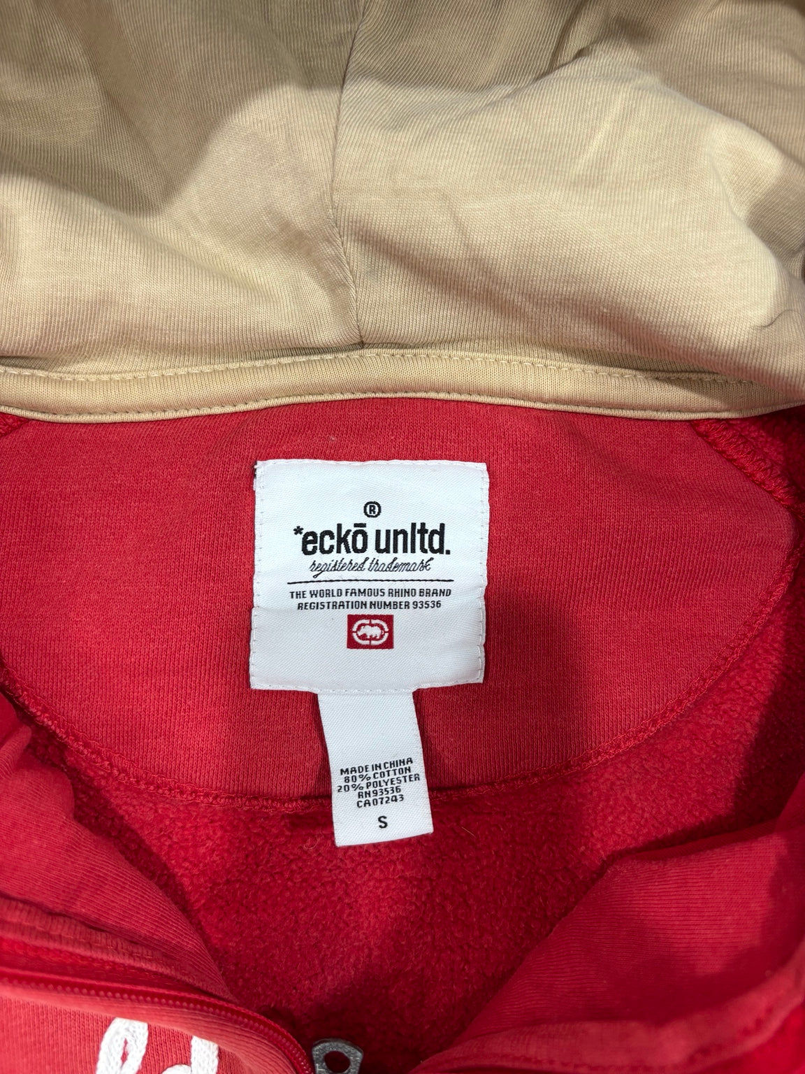 Ecko Unltd. Red World Famous Vintage Zip Hoodie